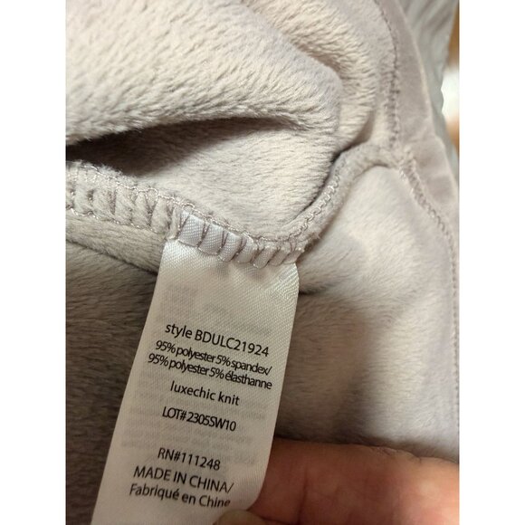 Barefoot Dreams LuxeChic Hooded Robe Size 2 Taupe Plush Belted Long Lounge Bath - Picture 8 of 9